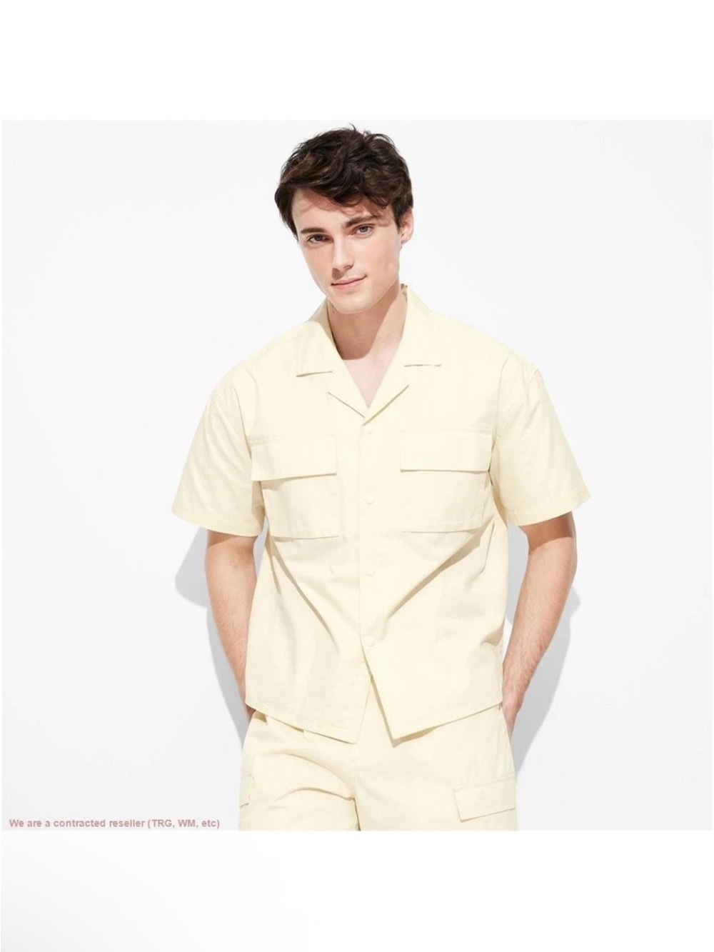 Tan Cream Utility Short Sleeve Collar Shirt